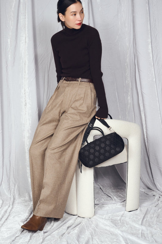 KAGOME LARGE PATTERN EMBOSS BONDING MINI BOSTON【031738】