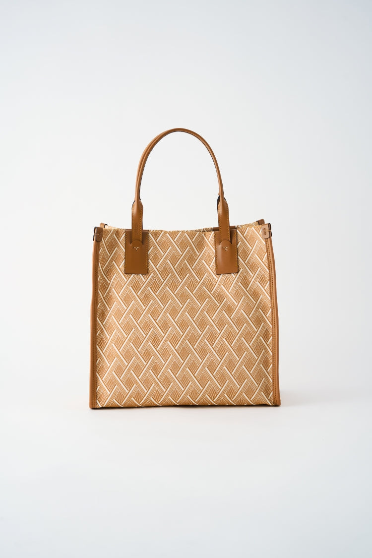 TOTE BAG CROSS PATTERN JACQUARD [S]【031536】 – LAQUOH