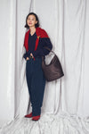 KAGOME PATTERN EMBOSS BONDING BUCKET BAG【 031675】