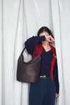 KAGOME PATTERN EMBOSS BONDING BUCKET BAG【 031675】