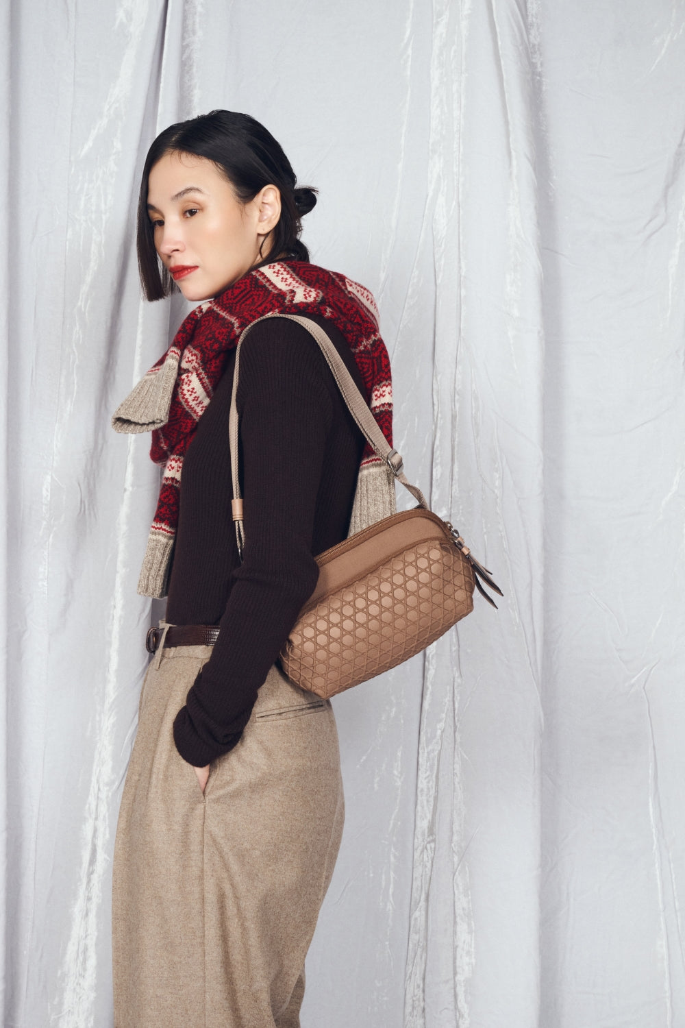 KAGOME EMBOSS BONDING 2WAY SHOULDER【031605】 – LAQUOH