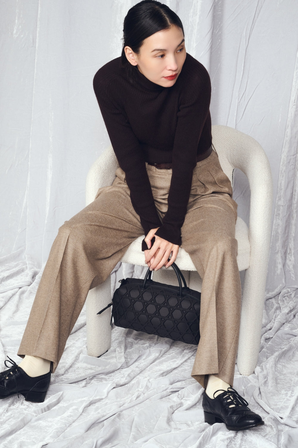BOSTON BAG KAGOME LARGE PATTERN BONDING MINI【031738】 – LAQUOH