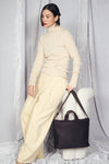 KAGOME PATTERN EMBOSS BONDING SLIM TOTE【031691】