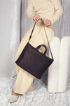 KAGOME PATTERN EMBOSS BONDING SLIM TOTE【031691】