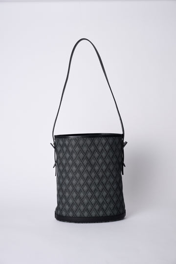 CROSS PATTERN JACQUARD BUCKET  BAG【031761】