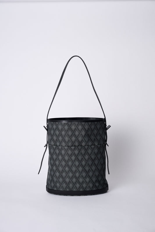 CROSS PATTERN JACQUARD BUCKET  BAG【031761】