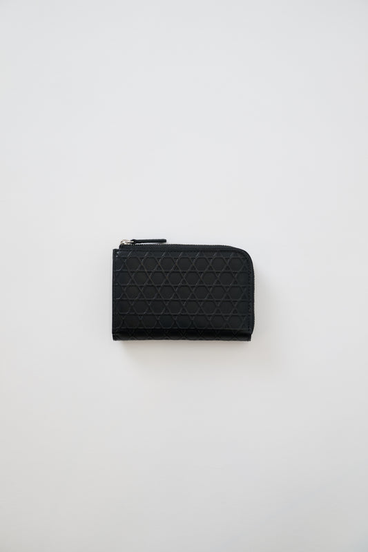 NEW IN｜Kagome Emboss Leather Mini L-Zip Wallet 【031819】