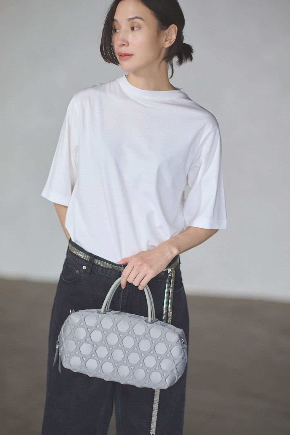 BOSTON BAG KAGOME LARGE PATTERN BONDING MINI【031738】 – LAQUOH