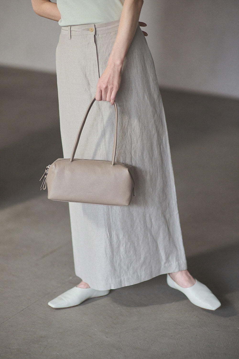 Lapuohラクーオ　ミニボストン　ライトグレー BEST SELLERS No.2 ｜【本革・日本製】 BOSTON BAG LEATHER MINI