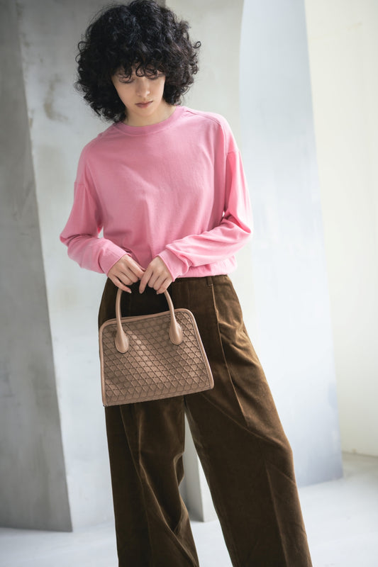 【撥水加工】ROUND 2WAY TOTE KAGOME EMBOSS BONDING【031849】