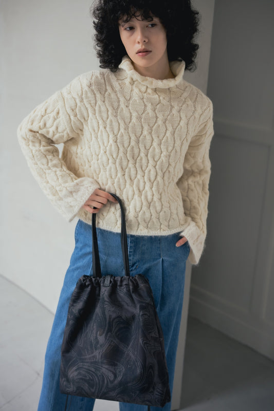 DRAWSTRING TOTE BAG MARBLE SUMINAGASHI (L)【031860】