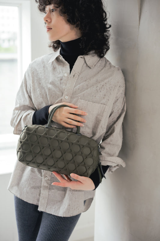 BEST SELLERS No.5｜MINI BOSTON KAGOME LARGE PATTERN EMBOSS BONDING【031738】