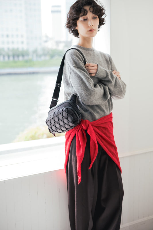 2WAY SHOULDER BAG  KAGOME LARGE PATTERN EMBOSS BONDING【031737】
