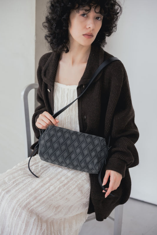SHOULDER  BAG  CROSS PATTERN JACQUARD【031760】