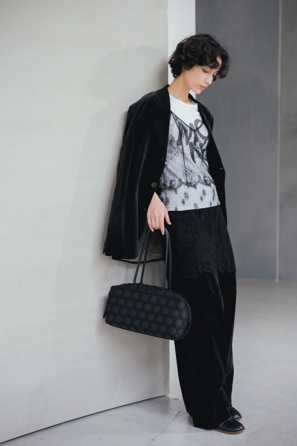 BEST SELLERS No.5｜BOSTON BAG KAGOME LARGE PATTERN EMBOSS BONDING
