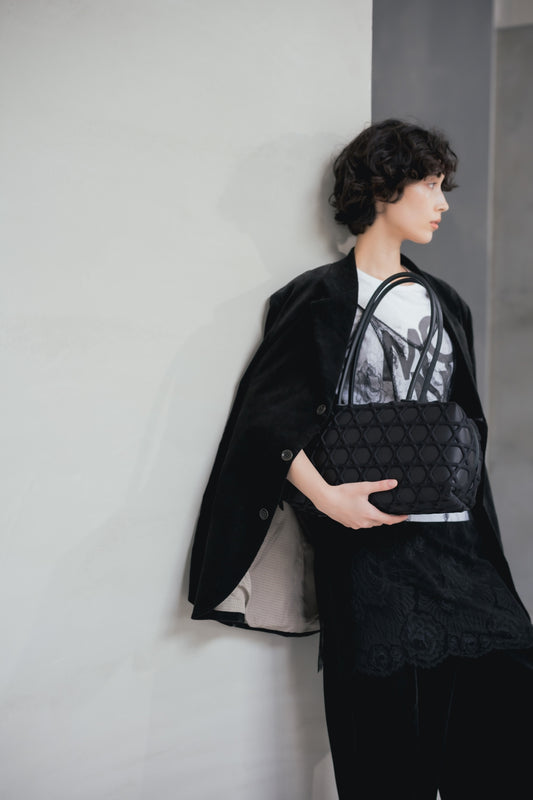 BEST SELLERS No.5｜BOSTON BAG KAGOME LARGE PATTERN EMBOSS BONDING 【031817】